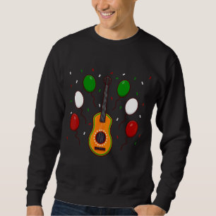 Mexiko-Gitarre und Balloons-Flagge Sweatshirt