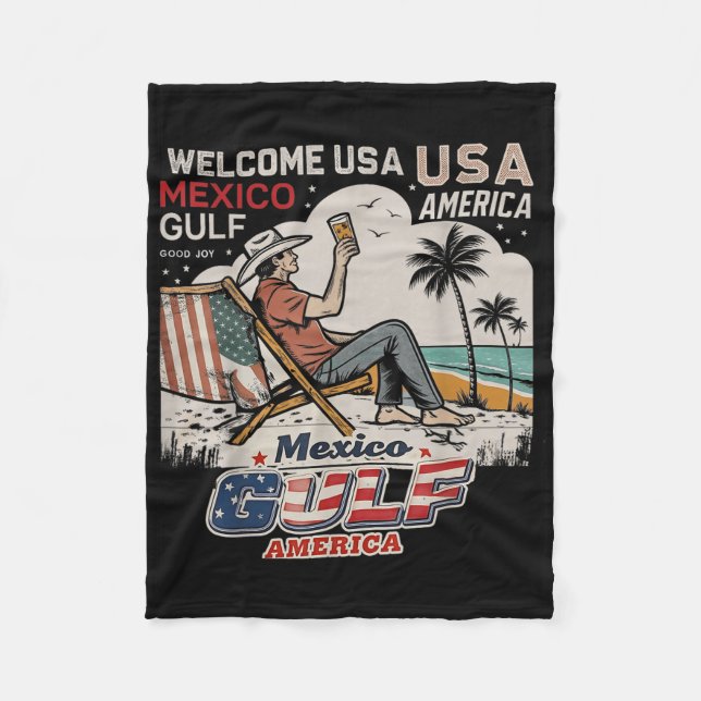 Mexiko Golf Amerika USA Amerikanische Flagge Ameri Fleecedecke (Vorderseite)