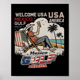 Mexiko Golf Amerika USA Amerikanische Flagge Ameri Poster