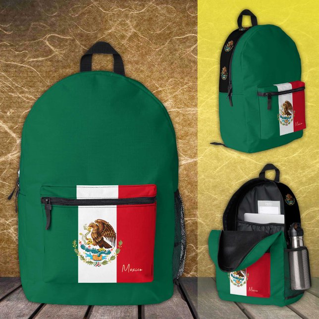 Mexiko, grüner Rucksack, mexikanische Flagge / pat Bedruckter Rucksack (Von Creator hochgeladen)