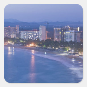 Mexiko, Guerrero, Ixtapa. Ixtapa-Hotels entlang Quadratischer Aufkleber