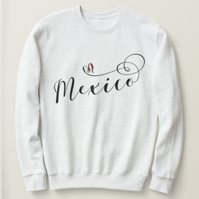 Mexiko Herzenflagge, Mexikanos Sweatshirt (Design vorne)