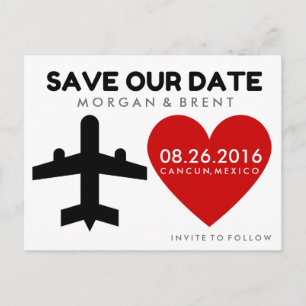 Mexiko-Hochzeit in Urlaubsort Rett Datum Postkarte