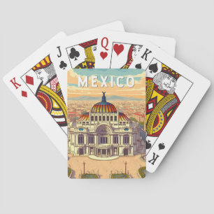Mexiko Illustration Reise Kunst Vintage Spielkarten