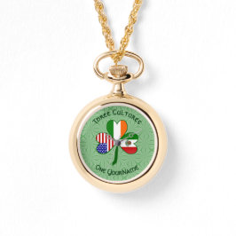 Mexiko Irland USA Kleeblatt Flag Armbanduhr