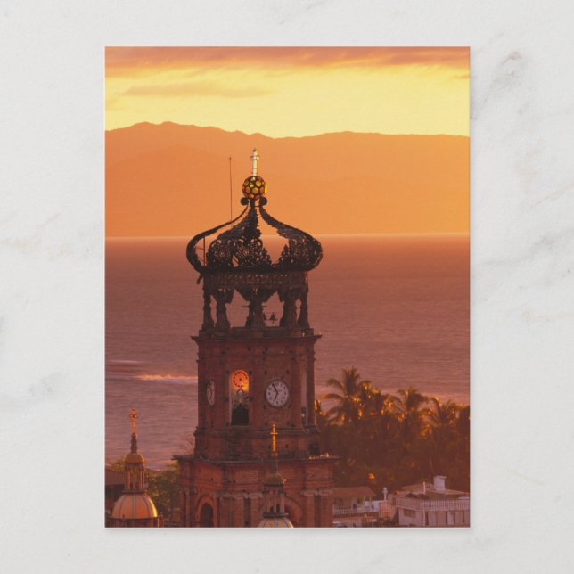 Mexiko, Jalisco, Puerto Vallarta. Kirchturm Postkarte (Vorderseite)