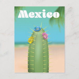 Mexiko-Kaktus-Reiseposter Postkarte