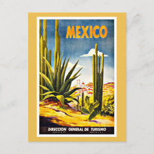 Mexiko-Kaktus-Vintage Reise Postkarte