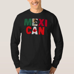 Mexiko Kanada Flag Thema für halb kanadische Mexik T-Shirt