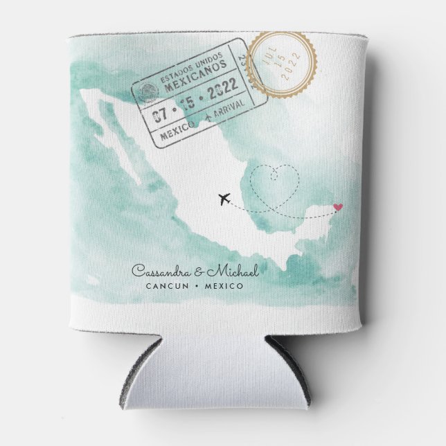 Mexiko-Karte | Cancun | Getränkekühler Dosenkühler (Vorderseite)