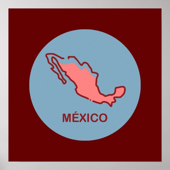 Mexiko-Karte Poster (Vorne)