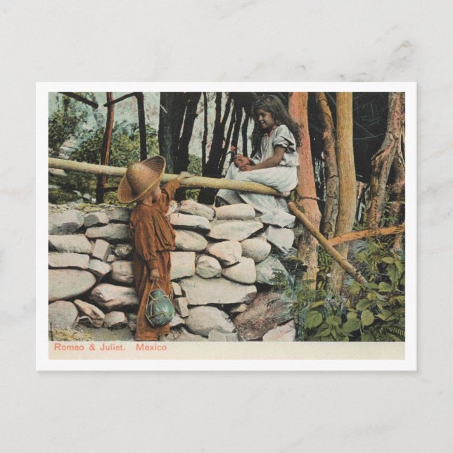 Mexiko, Kinder, Romeo und Julia 1905 Vintag Postkarte (Vorderseite)