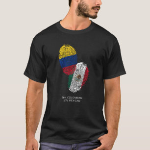 Mexiko, Kolumbien, Fahne, Daumen, Druck, Identität T-Shirt