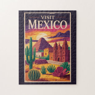 Mexiko Kultur Illustration Reise Kunst Vintage Puzzle