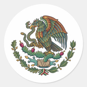 Mexiko Landeswappen Symbol Emblem Flagge Runder Aufkleber