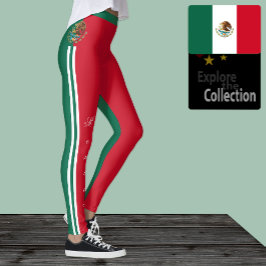 Mexiko Leggings, mexikanische Flagge /sport Leggings