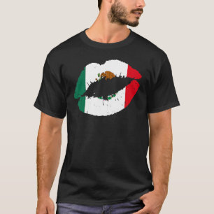 Mexiko Lips Kiss mexikanische Flagge Prix Mexicana T-Shirt