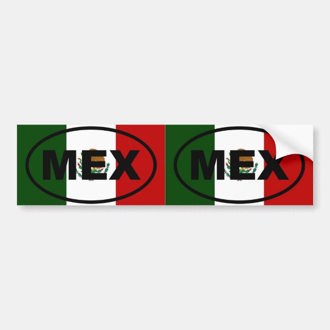 Mexiko - MEX - Euro-Stil Autoaufkleber (Vorne)