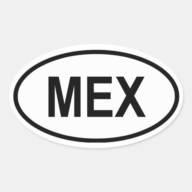 Mexiko "MEX" Ovaler Aufkleber (Vorderseite)