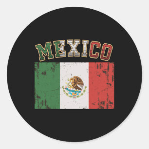 Mexiko mexikanische Flagge Männer Frauen Teens Kin Runder Aufkleber