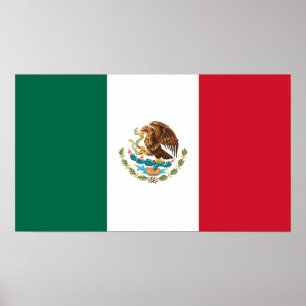 Mexiko - mexikanische Flagge Poster