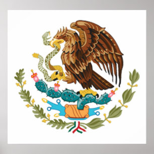 MEXIKO-MEXIKANISCHES EDELSYMBOL - mexikanische Fla Poster