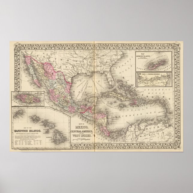 Mexiko, Mittelamerika, Westindien Poster (Vorne)