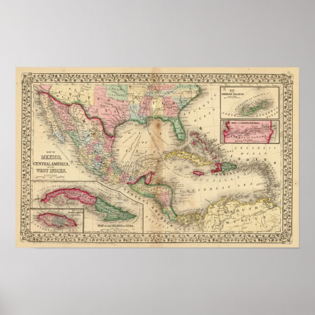 Mexiko, Mittelamerika, Westindien Poster (Vorne)