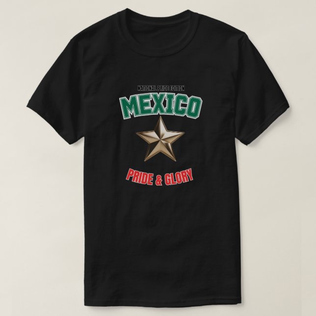 Mexiko National Pride Edition Basic Dunkles T-Shir T-Shirt (Design vorne)
