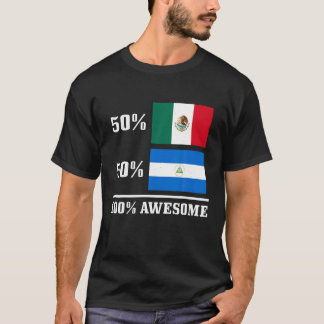 Mexiko Nicaragua Mexikanischer Flaggenspitzenknuss T-Shirt