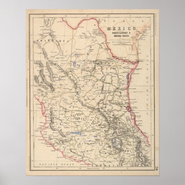 Mexiko Nordost- und Mittelmeer-Staaten Poster (Vorne)