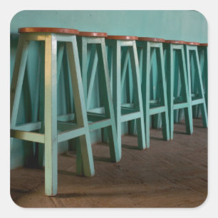 Mexiko, Oaxaca, Mauer der grünen Bar Quadratischer Aufkleber