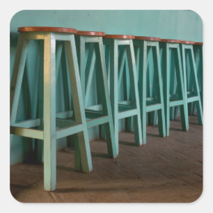 Mexiko, Oaxaca, Mauer der grünen Bar Quadratischer Aufkleber