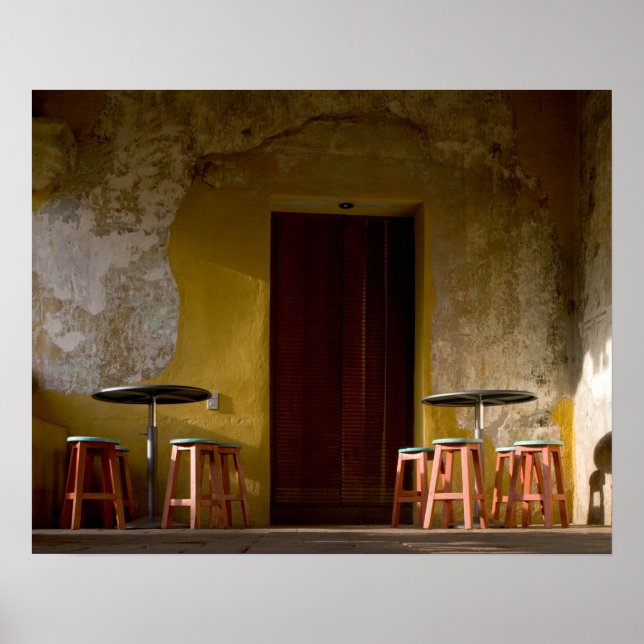 Mexiko, Oaxaca, Nachmittagssonnenlichtbalkon Poster (Vorne)