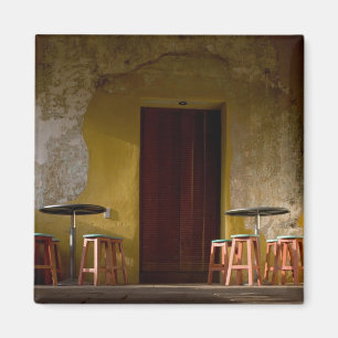 Mexiko, Oaxaca, Nachmittagssonnenlichtbalkon von Magnet