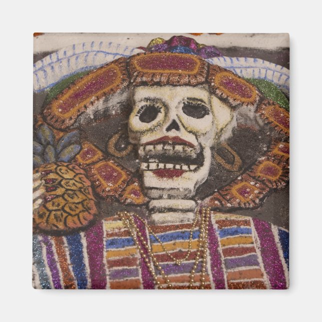 Mexiko, Oaxaca. Sand tapestry (tapete de arena) Magnet (Vorne)