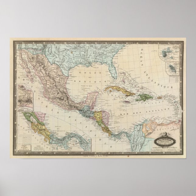 Mexiko, Panama, Zentralamerika Poster (Vorne)