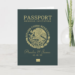 Mexiko-Passport-Hochzeit in Urlaubsort Einladung