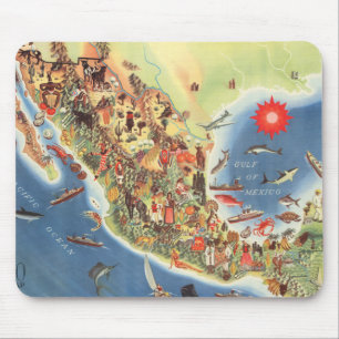 Mexiko Piktoriale Karte von Miguel Gomez Medina Mousepad