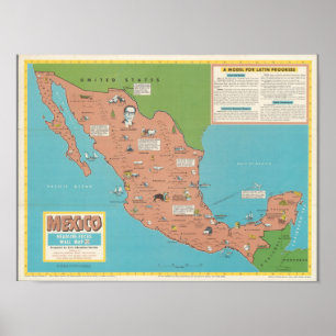 Mexiko - Planumriss Poster