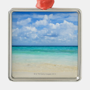 Mexiko, Playa del Carmen, tropischer Strand Silbernes Ornament