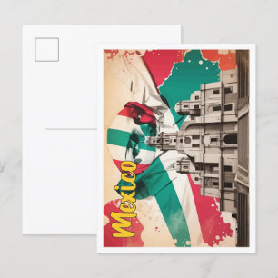 Mexiko Pop Kunstreise Illustration Postkarte