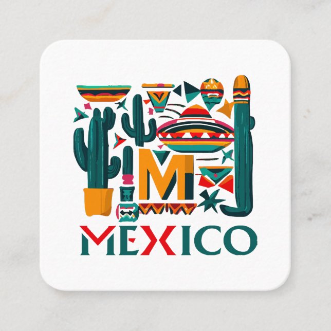 MEXIKO QUADRATISCHE VISITENKARTE (Vorderseite)