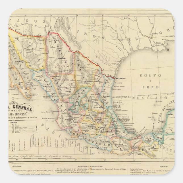 Mexiko Quadratischer Aufkleber (Vorderseite)