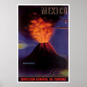 Mexiko Reise Druck Mexikanische Kunst Vulkan Poste Poster