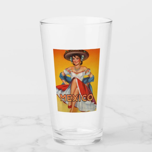 Mexiko Reisegepint Trinkglas Glas (Vorderseite)