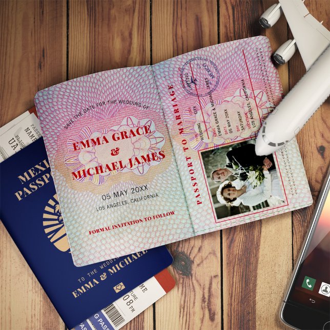 Mexiko Reisepass Hochzeit speichern Datum Einladung (Von Creator hochgeladen)