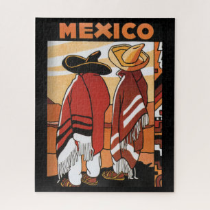 Mexiko ~ Reiseplakat Mexikaner Zarapes Puzzle