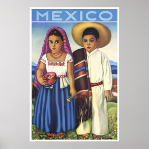 Mexiko-Reiseplakat Mexikanische Kunst Kinder Druck Poster
