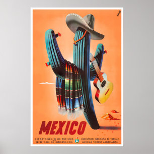 Mexiko-Reiseposter Mexikanische Kunst Kaktus Druck Poster